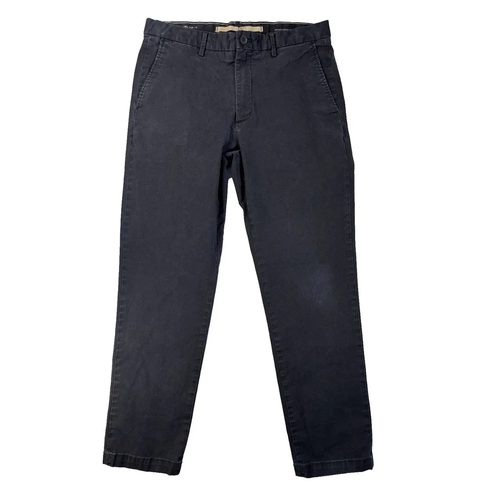 Banana‎ Republic Men's 34X30 Black Lived In Chino Slim Fit Pants Academia Preppy